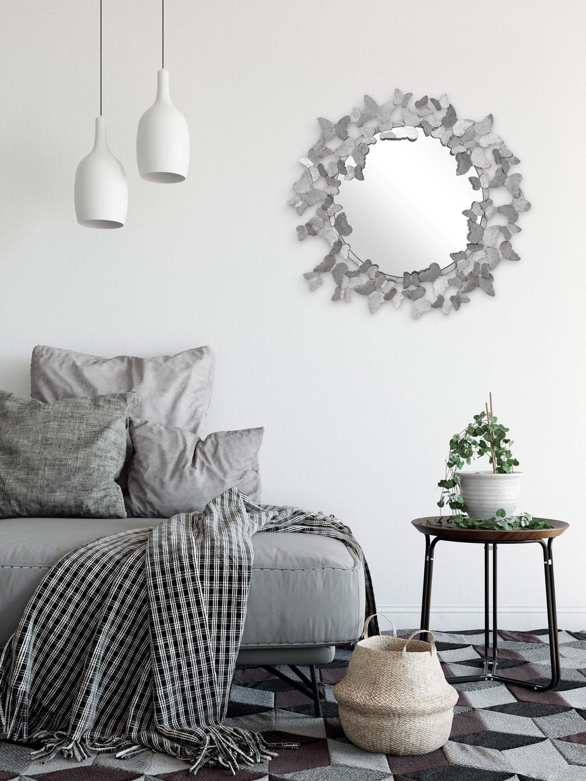 WANDSPIEGEL Silber 63/63 cm - Silberfarben, Metall (6.3/63/4cm) - KUNSTLOFT