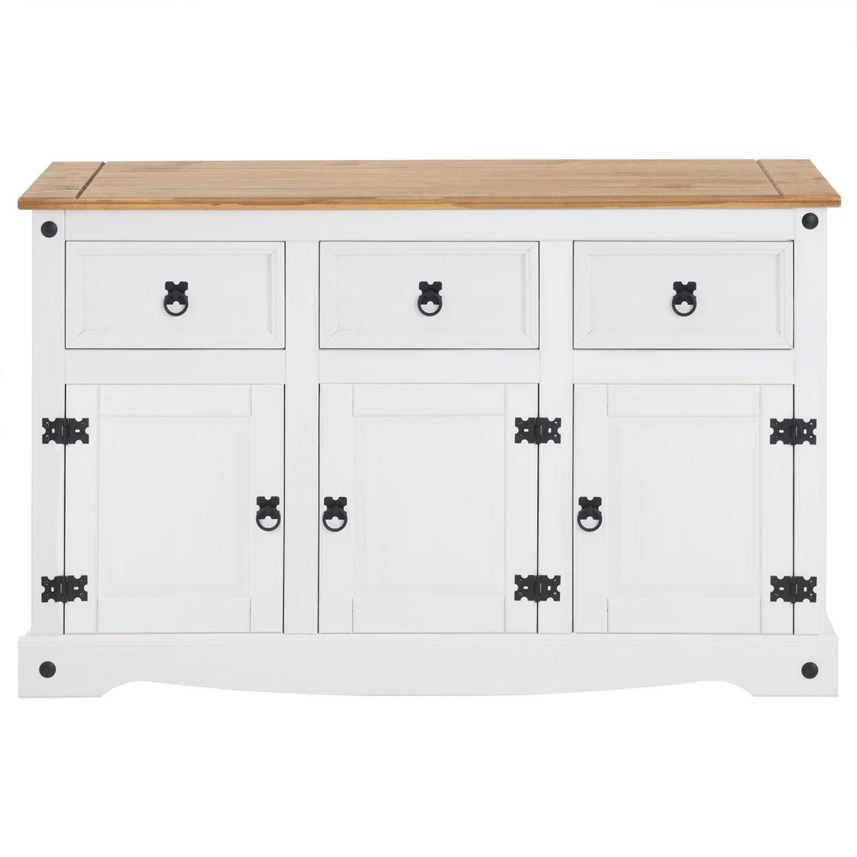SIDEBOARD CAMPO weiß/braun - Weiß/Braun, Holz (125/76/40cm) - CARO-Möbel