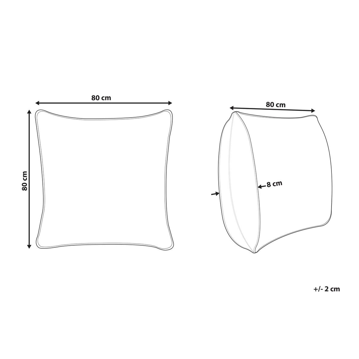 KOPFKISSEN Weiß Hoch 80/80 cm Teide - Weiß, Naturmaterialien (80/80cm) - Beliani