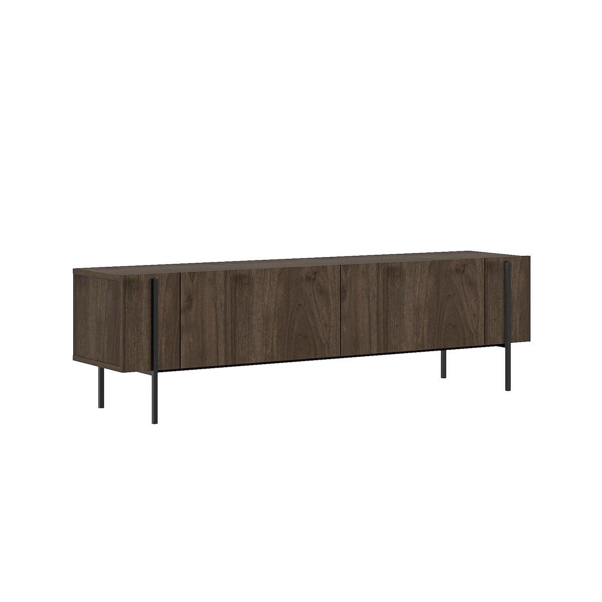 TV-MÖBEL mit 2 klappbaren Türen und Metallfüßen 31,4/160/45,6 cm - Naturfarben, Holzwerkstoff (31.4/45.6/36cm) - Calicosy