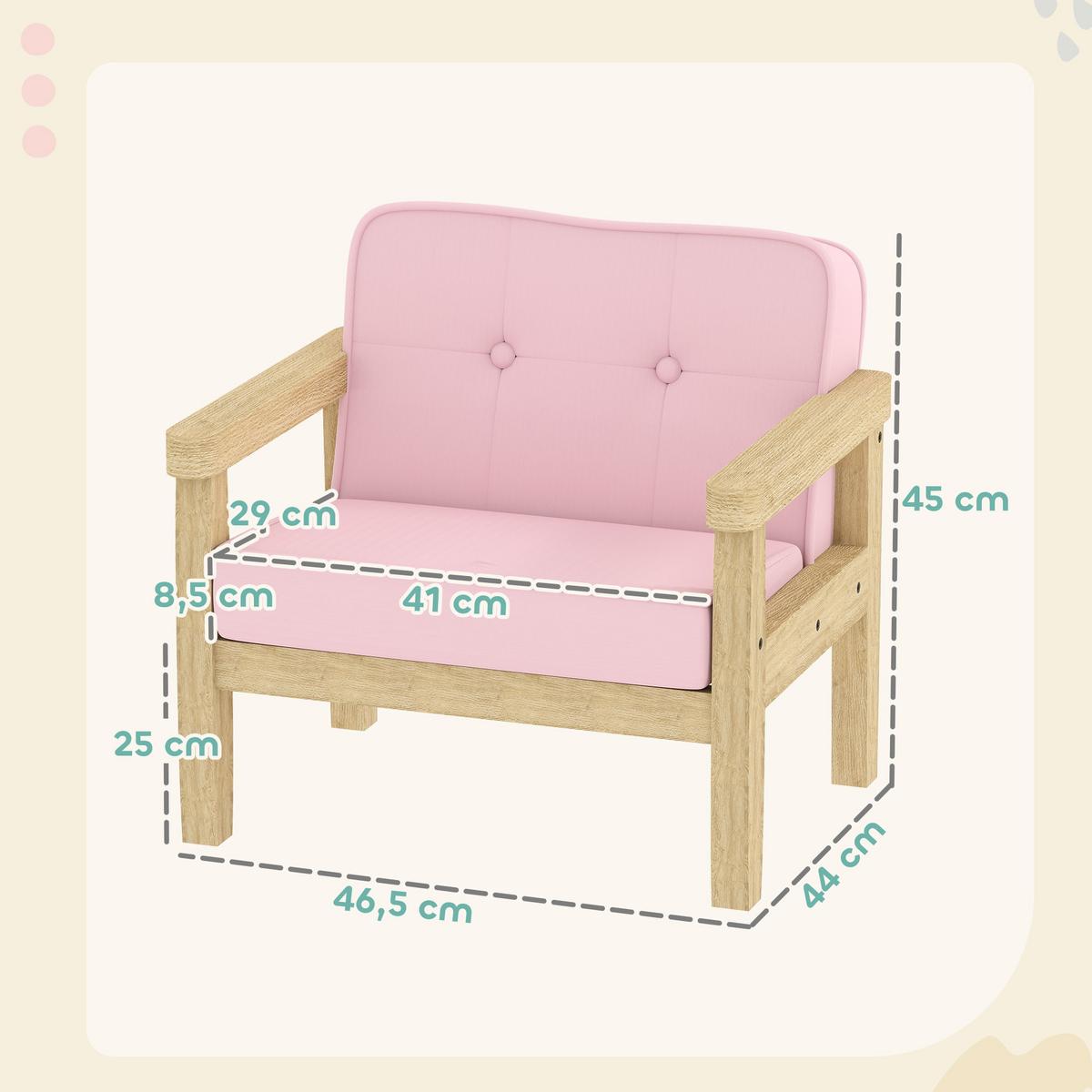 KINDERSESSEL Holzwerkstoff Cord Rosa - Rosa/Naturfarben, Holz/Holzwerkstoff (44/45/46.5cm) - AIYAPLAY