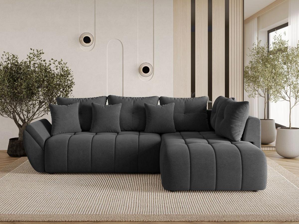 ECKSOFA Genoa Anthrazit - Anthrazit, Holz/Textil (266/190cm) - Graingold