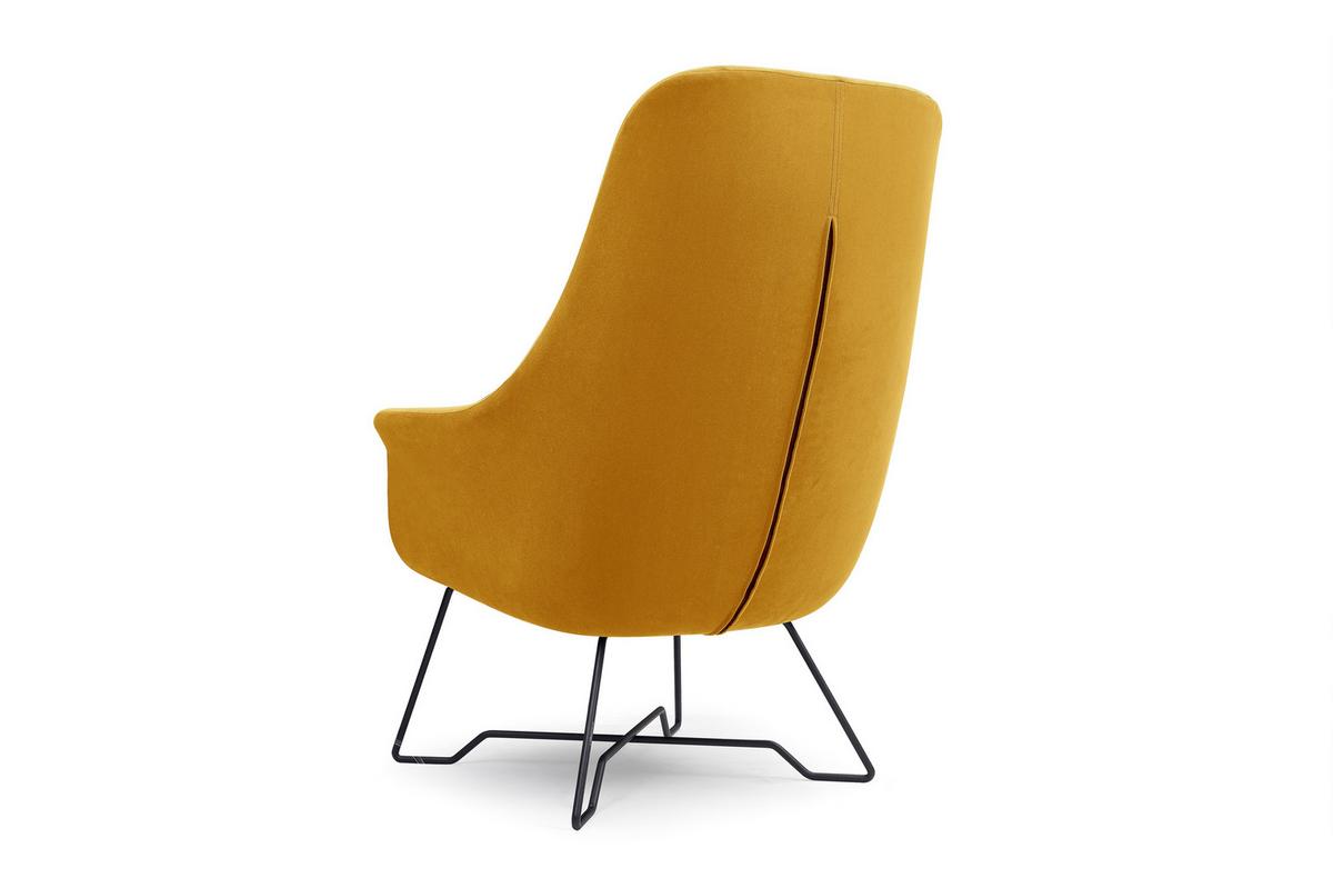 SESSEL SEDUTA, Modern Polstersessel Loungesessel, Velours-Stoff Gelb - Gelb, Holz/Metall (72.5/101.5/83cm) - MASSENO