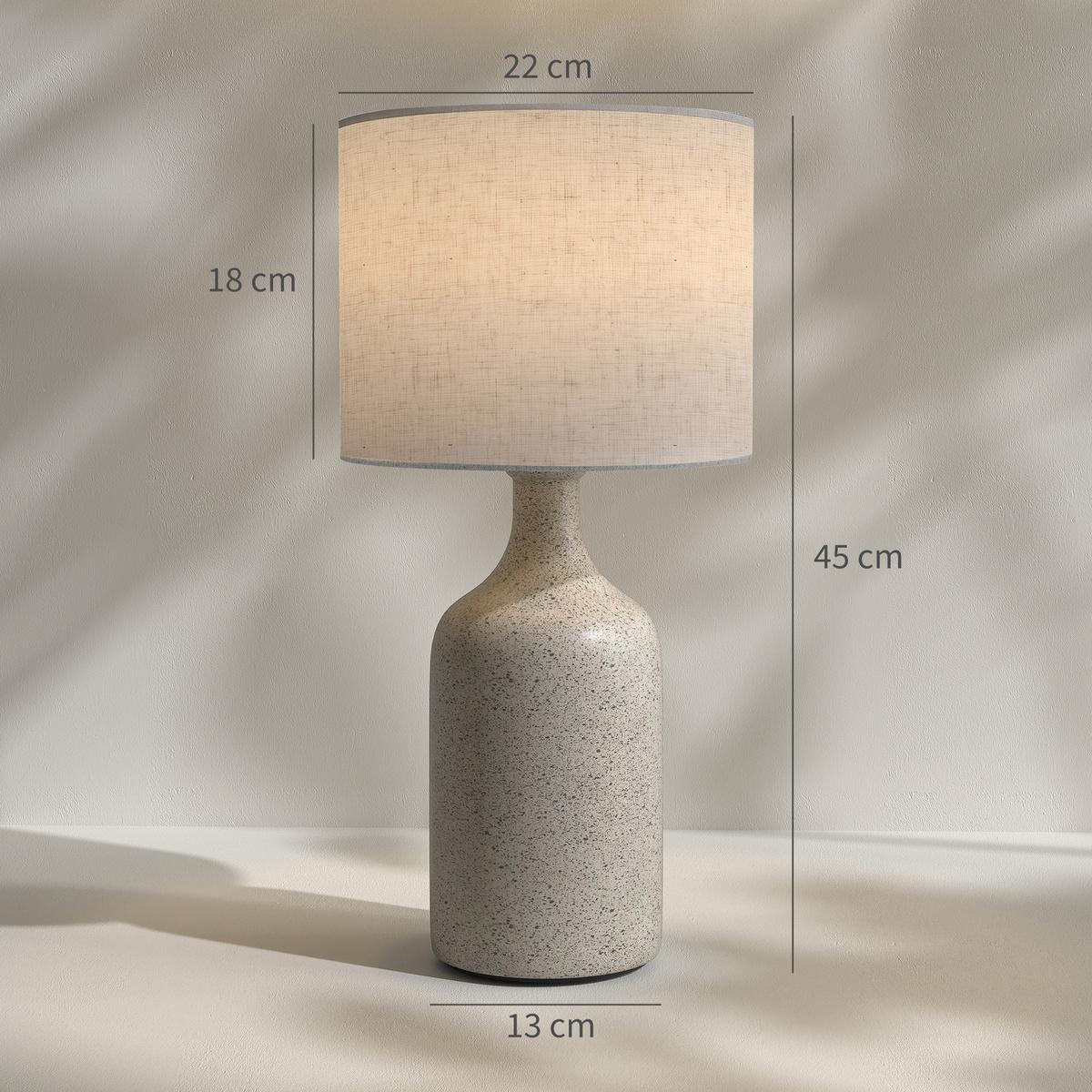 TISCHLAMPE Keramik Leinen Beige - Beige, Keramik (22/22/45cm) - HOMCOM