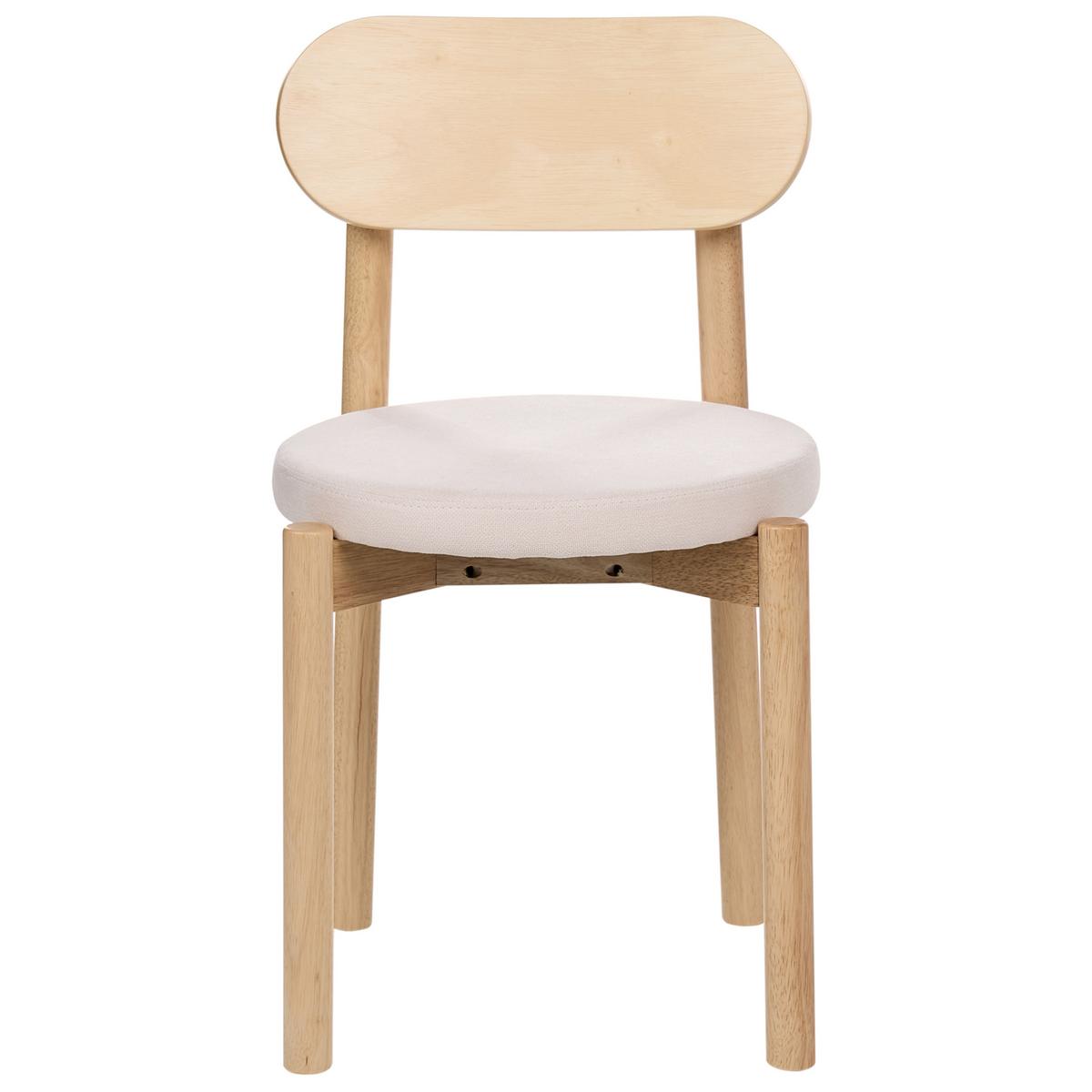 ESSZIMMERSTUHL 2er-Set Holz Hellbraun/Hellbeige Paulina - Hellbraun, Textil (44/79/45cm) - Beliani