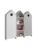 REGALSCHRANK Set Kania mit Standregal MDF+Holzwerkstoff Weiß + Grau - Weiß/Grau, Holzwerkstoff (173/171/37cm) - 58aufmkessel