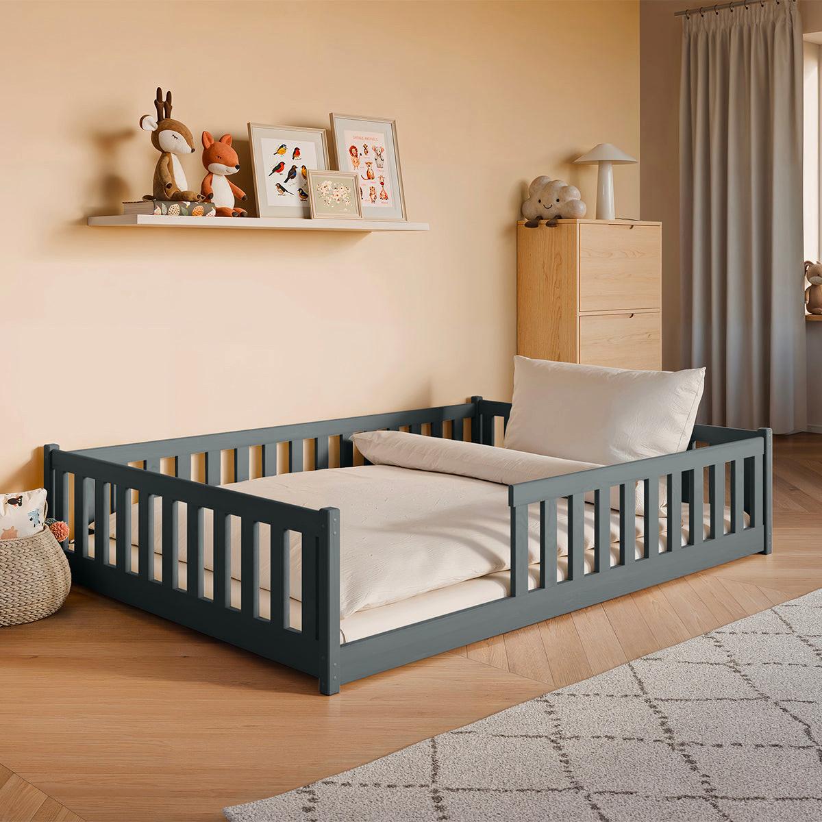 BETT 140/200 Maya Anthrazit - Anthrazit, Holz (140/200cm) - Petits-meubles