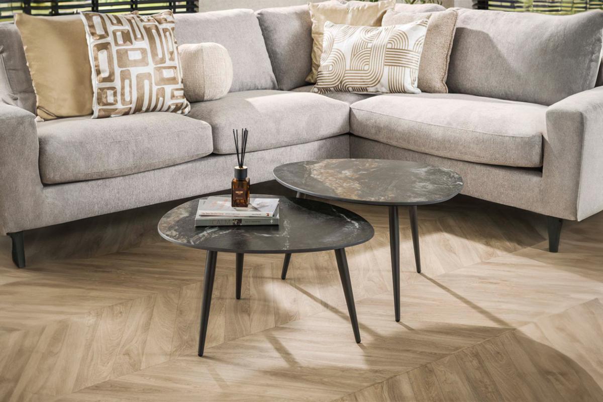 COUCHTISCH PONTE 2ER SET Schwarz Keramik - Schwarz, Keramik/Metall (58/70/40cm) - KAWOLA
