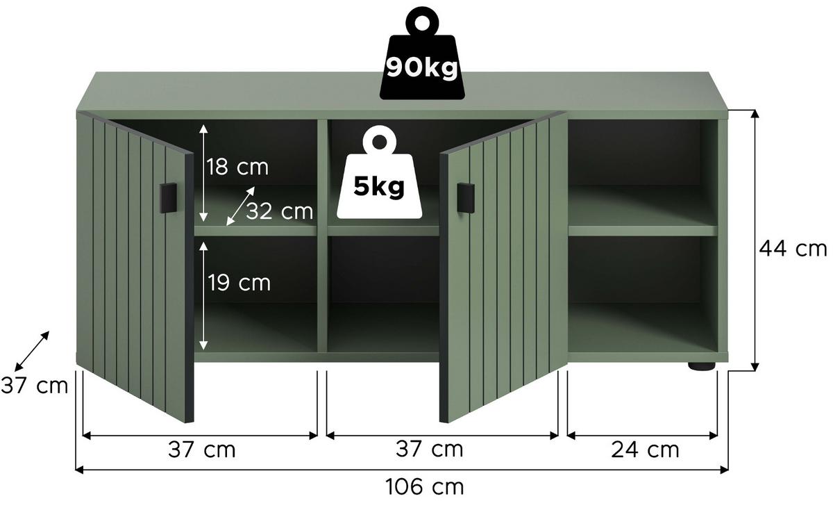 GARDEROBENBANK grün 106 cm, Garderobe Sitzbank mit Stauraum - Schwarz/Grün, Holzwerkstoff/Kunststoff (106/43/37cm) - Inn.Furn