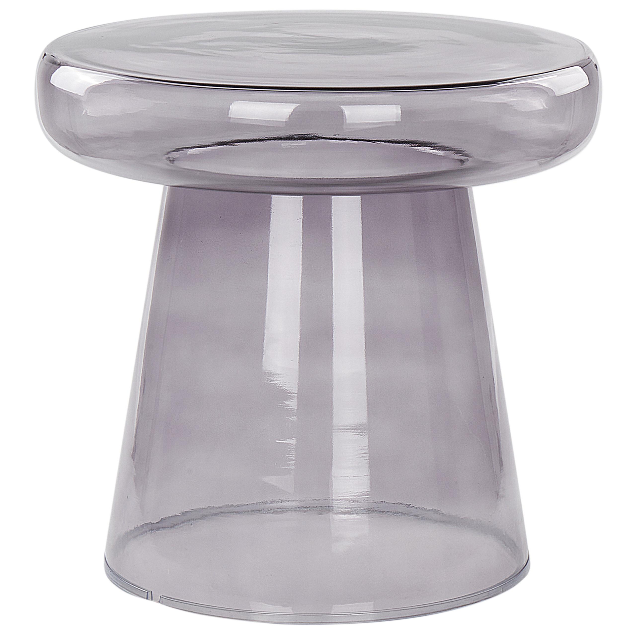 BEISTELLTISCH Rauchglas grau rund 39 cm Caldera - Grau, Glas (39/39/40cm) - Beliani