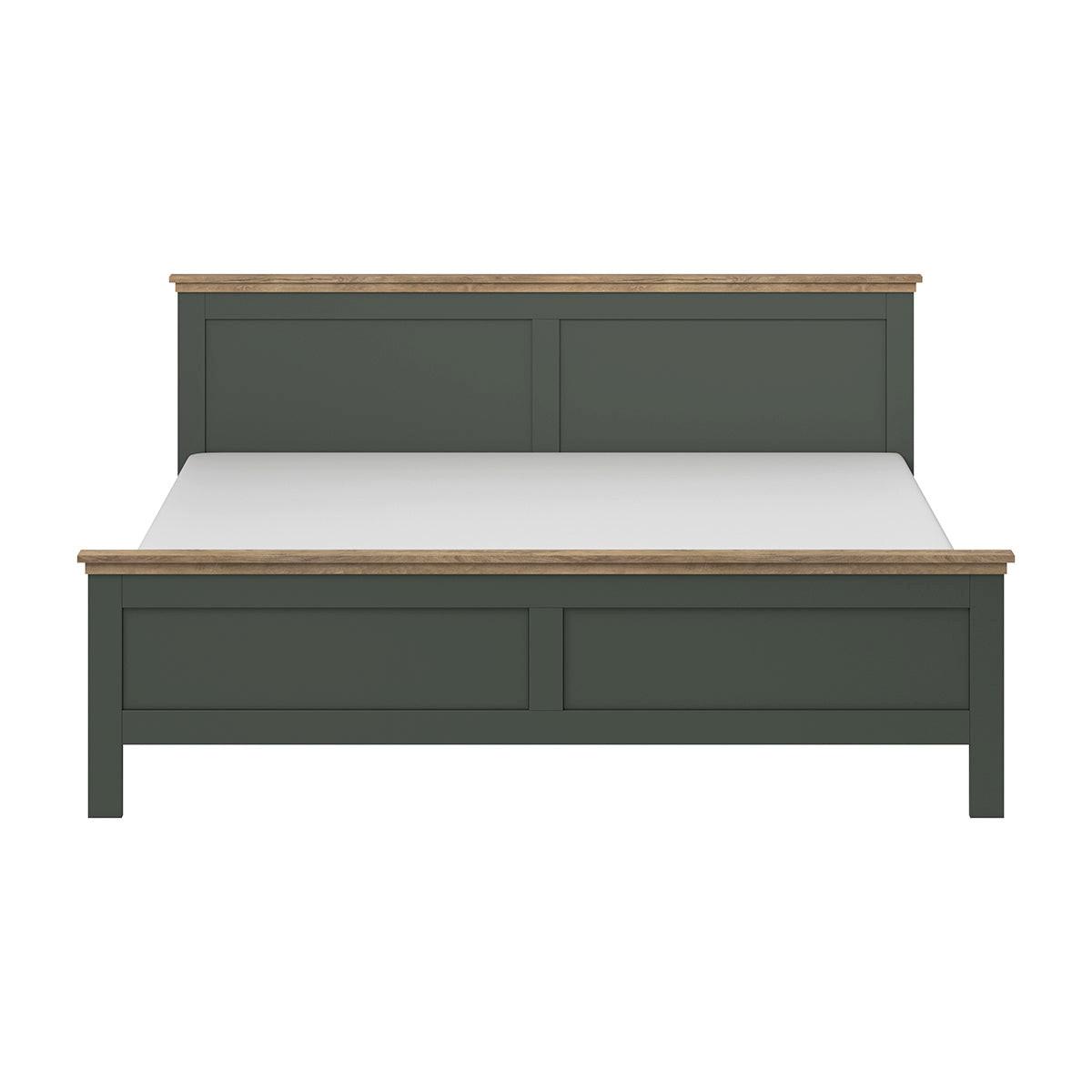 BETT 180/200 Martin Grün und Holz - Grün, Holzwerkstoff (180/200cm) - Petits-meubles