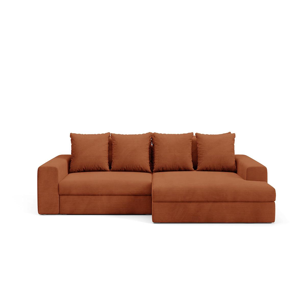 ECKSOFA Paola 3 Sitzplätze Ziegelrot - Rot, Holz (272/167cm) - Petits-meubles
