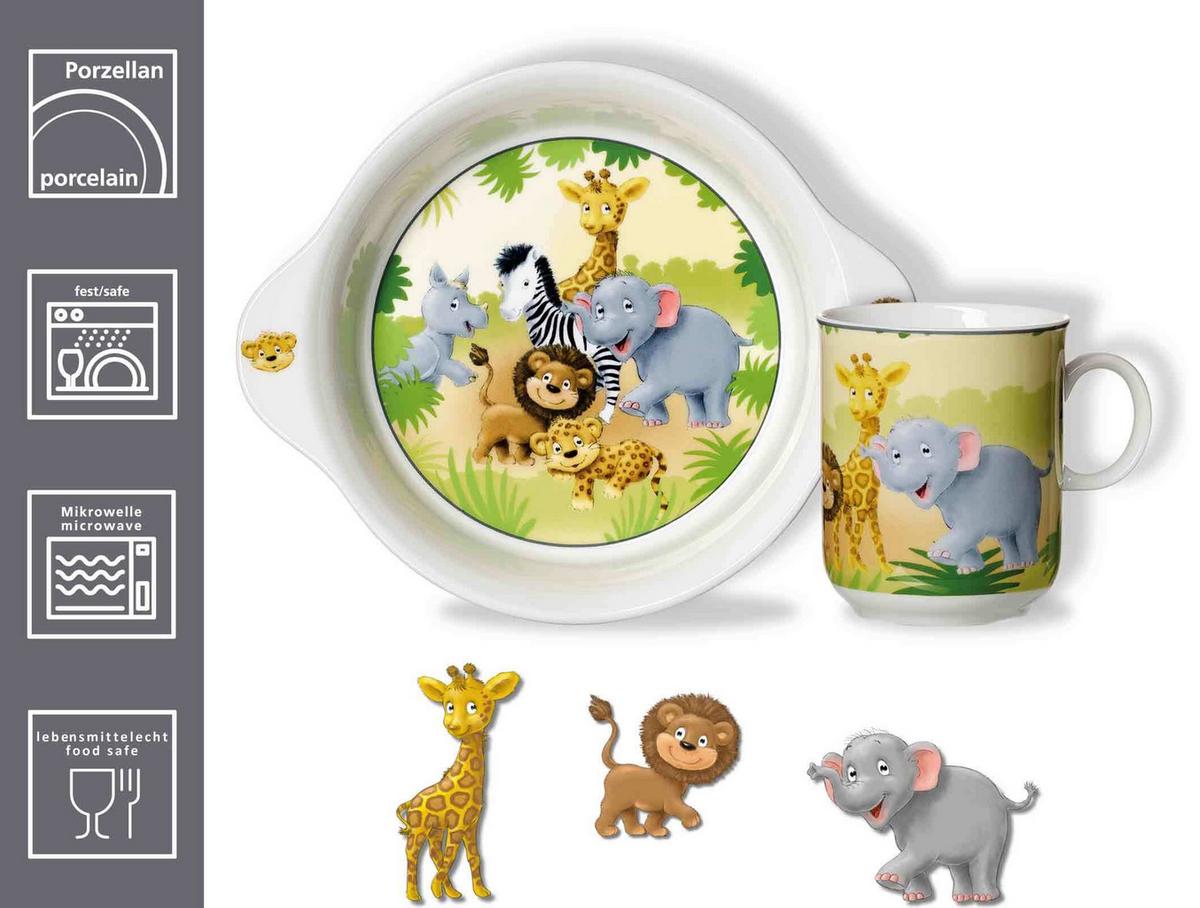 KINDERSET Afrikatiere bunt 2-tlg. - Multicolor, Keramik (19/9.5/19.2cm) - Ritzenhoff Breker