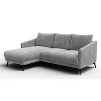 ECKSOFA VILT 3-Sitzer, hellgrau - Hellgrau/Schwarz, Holzwerkstoff/Textil (221/156cm) - Wozimo