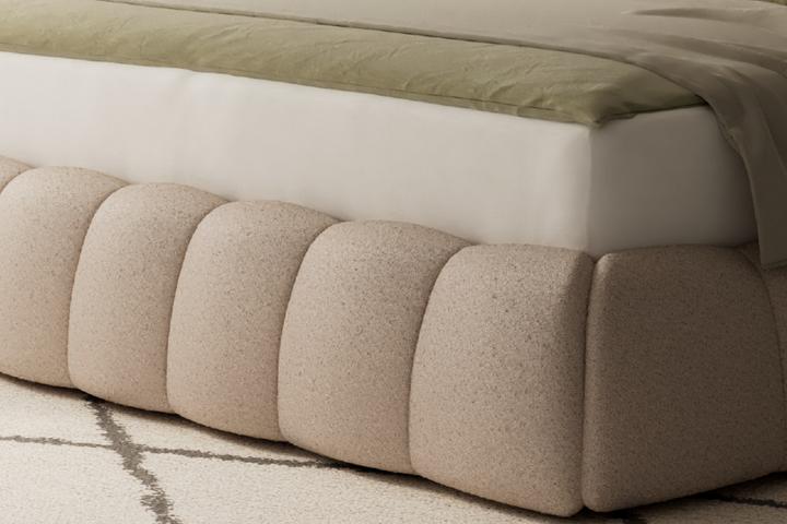 Polsterbett braun mit Lattenrost NV Bezug Bouclé-Stoff aus Polyester