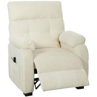 ELEKTRISCHER-RELAXSESSEL Samt 100 Prozent Polyester Metall Weiß - Schwarz/Weiß, Textil/Metall (90/105/96cm) - HOMCOM