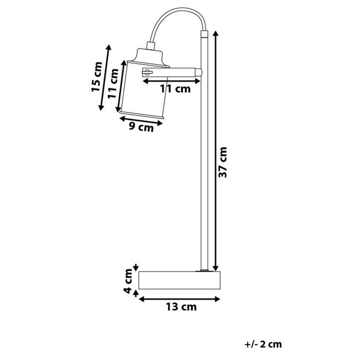 SCHREIBTISCHLAMPE Mundaka 13/13/37 cm - Schwarz, Metall (13/13/37cm) - Beliani