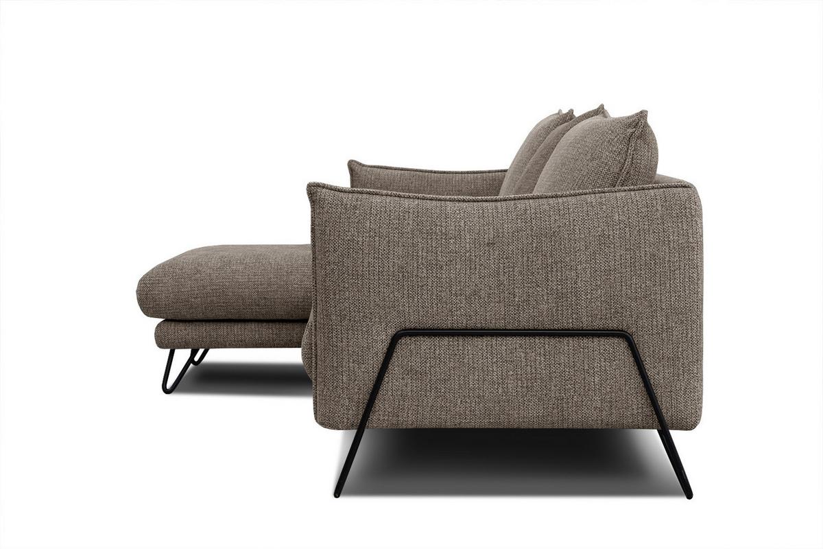 ECKSOFA HOSTEN 4-Sitzer, taupe - Taupe/Schwarz, Holzwerkstoff/Textil (158/269cm) - Wozimo