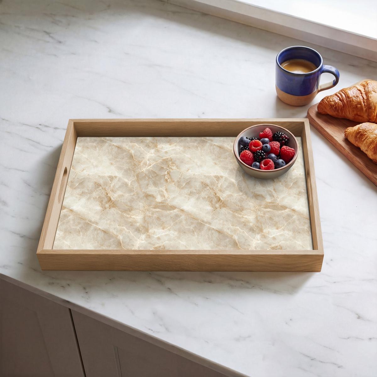 TABLETT Hellbeige - Onyx - Dezent 50x35 cm - Beige, Holz (50/5/5cm) - OnlyWow