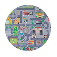 KINDERTEPPICH Grau Ø 160 cm - Multicolor, Kunststoff (160/160cm) - TT Home