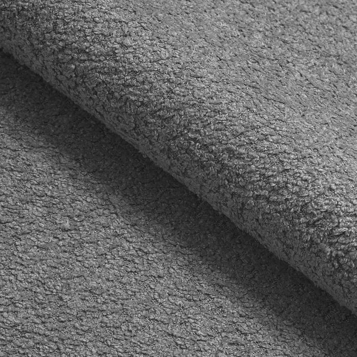POLSTERBETT LUX RICO mit Kopfteil, 140 x 200 cm, Doppelbett mit Lattenrost aus Holz, Boucle-Stoff Grau, Füße in Farbe: Braun - Grau, Holz/Textil (140/200cm) - Alpi-Möbel