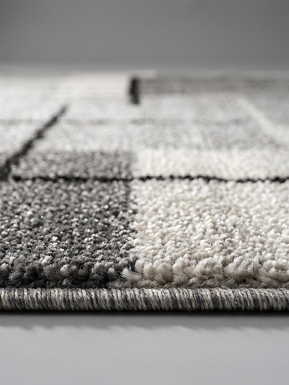 TEPPICH Niederflor Patchwork THUR Polypropylen Grau 80 x 140 cm - Grau, Textil (240/330cm) - KADIMA DESIGN