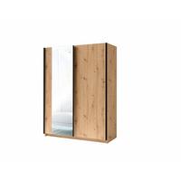 SCHWEBETÜRENSCHRANK ELRON 180,6/198,5/62cm 2-türig mit Spiegel Eiche Artisan - Eiche Artisan, Holzwerkstoff (180.6/198.5/62cm) - MASSENO