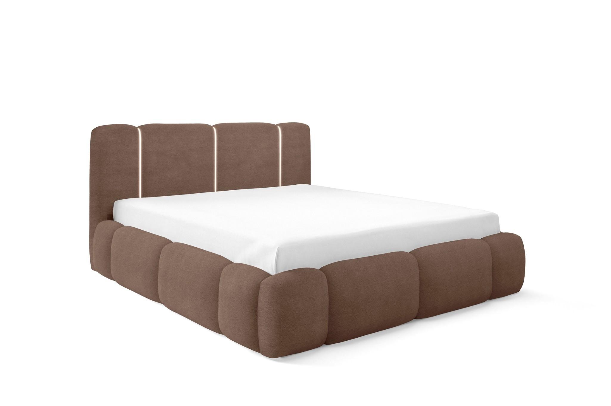 POLSTERBETT Springs - Braun, Holzwerkstoff/Textil (120/200cm) - Fun Möbel