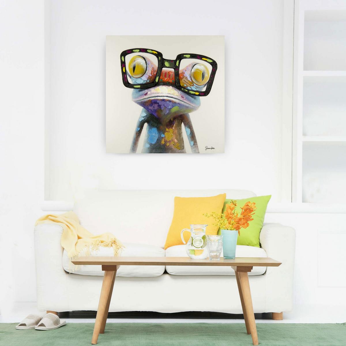 ÖLGEMÄLDE 80/80 cm - Blau/Gelb, Holz/Textil (80/80cm) - KUNSTLOFT