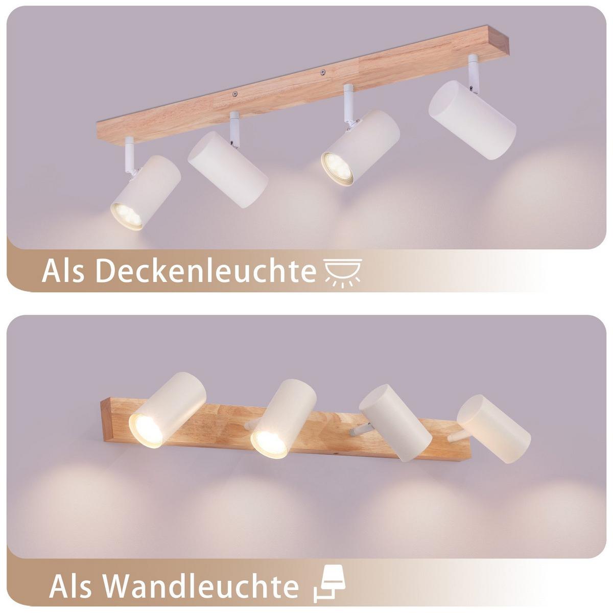 DECKENSTRAHLER Koblenz 4-flammig 60/10.5/14.5 cm - Braun, Metall (60/10.5/14.5cm) - Nettlife