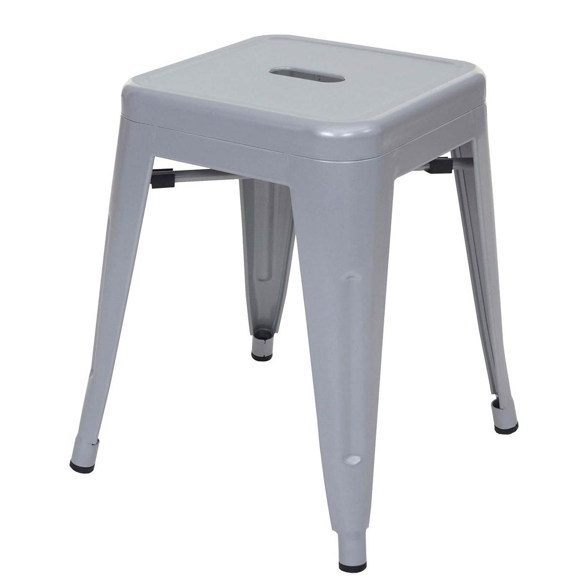 HOCKER Grau 2er-Set - Grau, Metall (39/46/39cm) - MCW