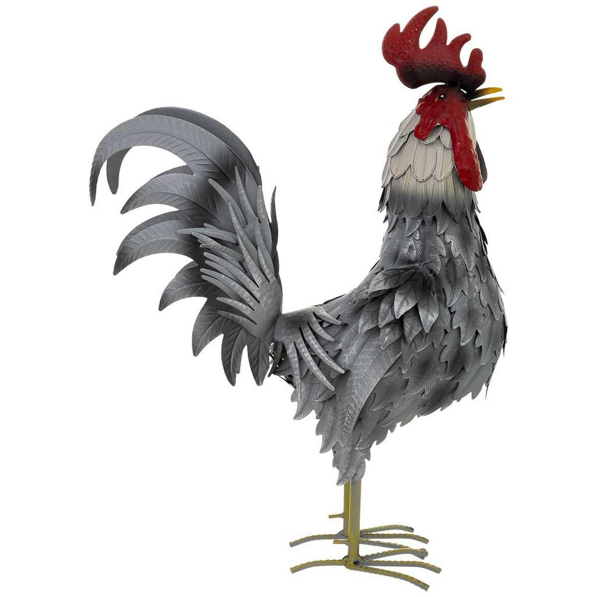 HAHNFIGUR aus metall 41x16x54cm - Grau, Metall (41/54/16cm) - Wanderlust