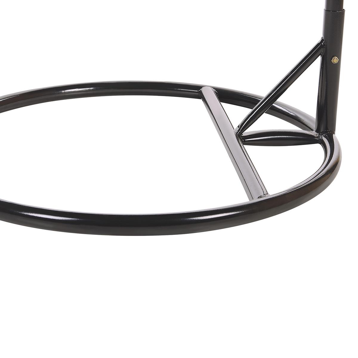 HÄNGESESSEL mit Gestell PE Rattan grau 97 cm Pineto - Grau, Kunststoff (80/199/97cm) - Beliani