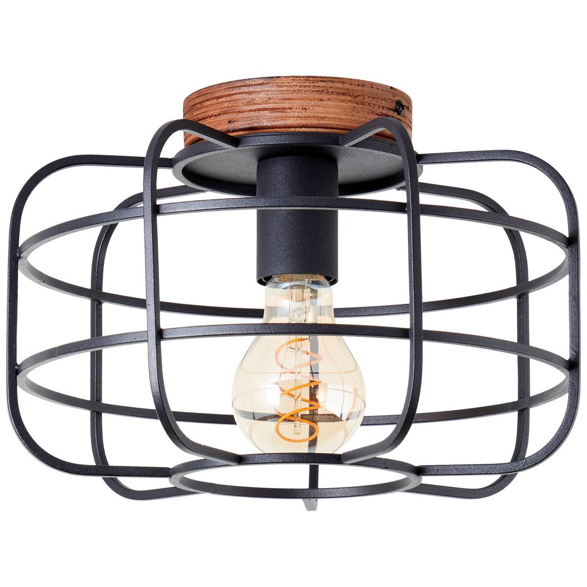 DECKENLEUCHTE Gwen 99706/66 - Schwarz, Holz (30/30/19.8cm) - Brilliant