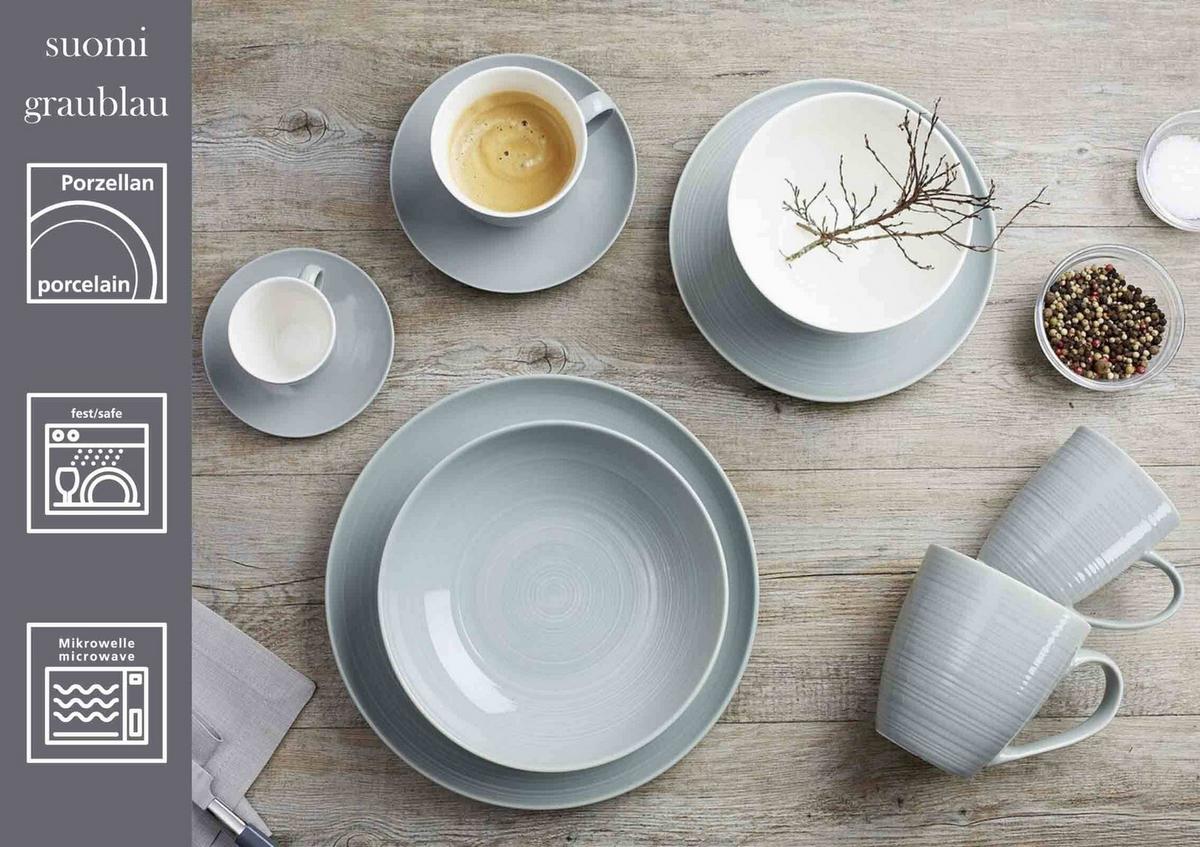 ESPRESSOTASSEN MIT UNTERTASSEN Suomi Blau 90 ml 2er Set - Blau, Keramik (0.09L) - Ritzenhoff Breker