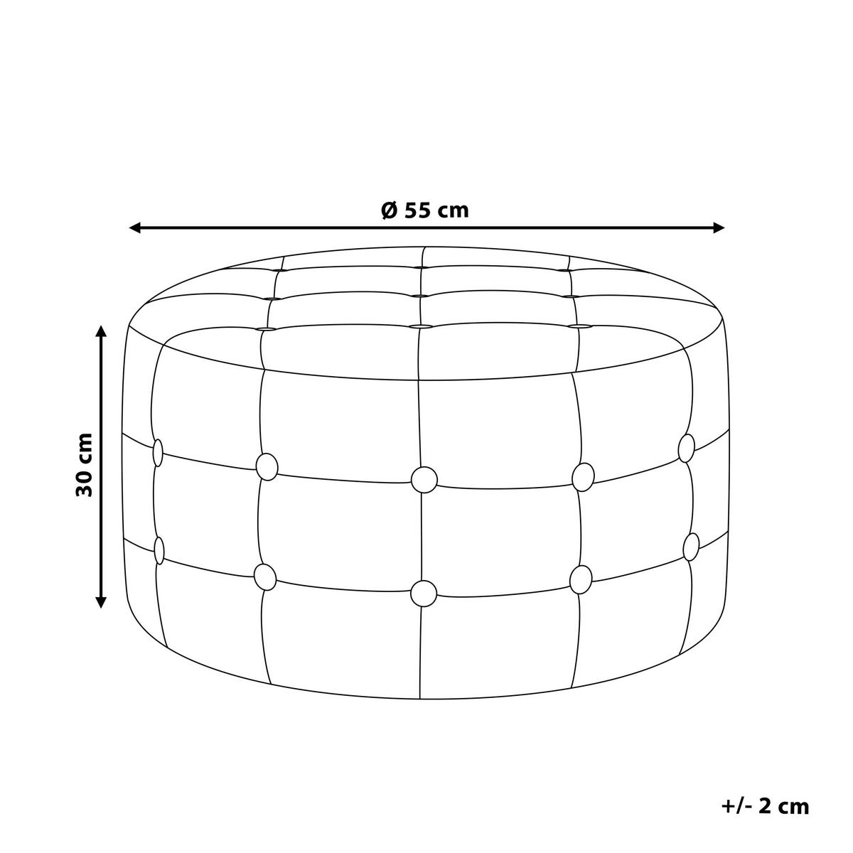 POUF Tampa 55/55/30 cm - Weiß, Textil (55/30/55cm) - Beliani