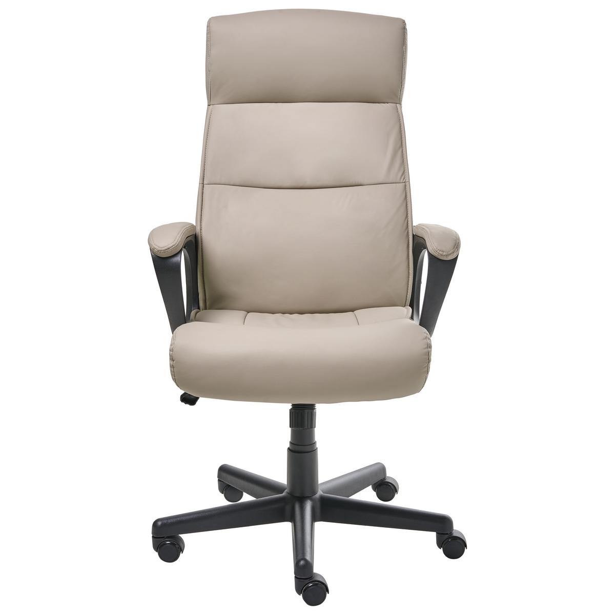 CHEFSESSEL Beige Guru - Beige/Schwarz, Kunststoff (65/114/73cm) - Beliani