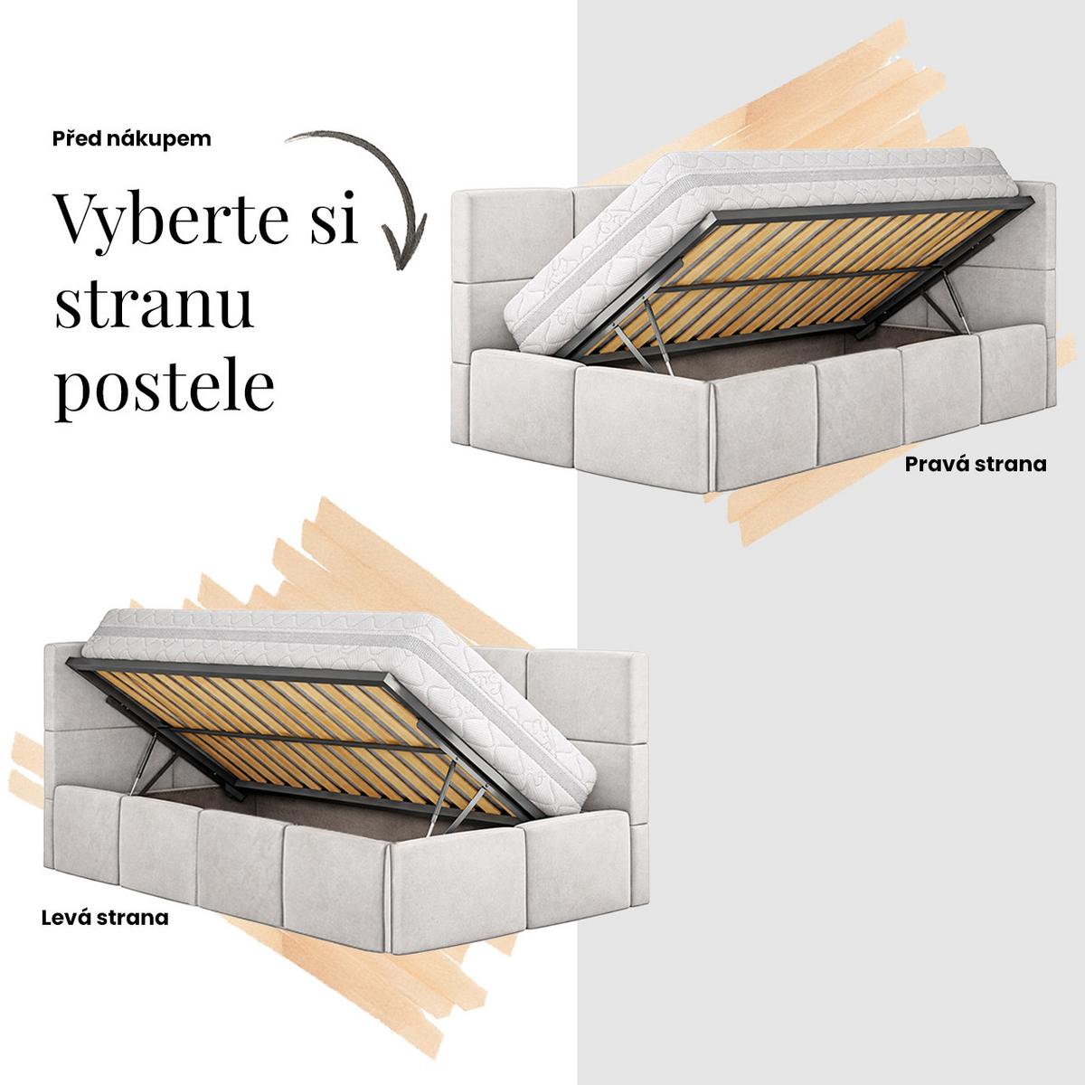 POLSTERBETT TILVO 90/200 - Grau Cord - Ohne Matratze - Links - Grau, Textil (90/200cm) - MKS