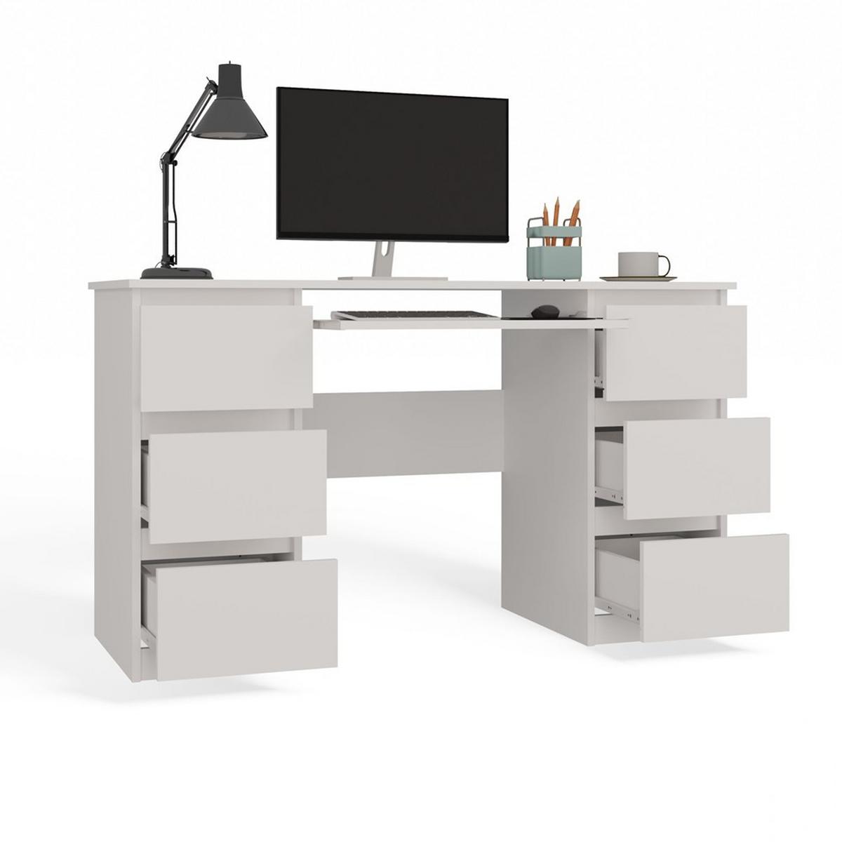 SCHREIBTISCH Weiß 130/76/51 - Weiß, Holzwerkstoff (90/50/76cm) - RAUMHIRSCH FURNITURE