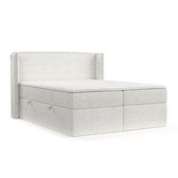 BOXBETT Viva 140/200 cm Creme im Neve Stoff - Creme/Schwarz, Holz/Holzwerkstoff (140/200cm) - AltaBeds