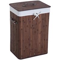 WÄSCHEKORB, Bambus, Dunkelbraun - Dunkelbraun, Naturmaterialien (30/60/40cm) - HOMCOM
