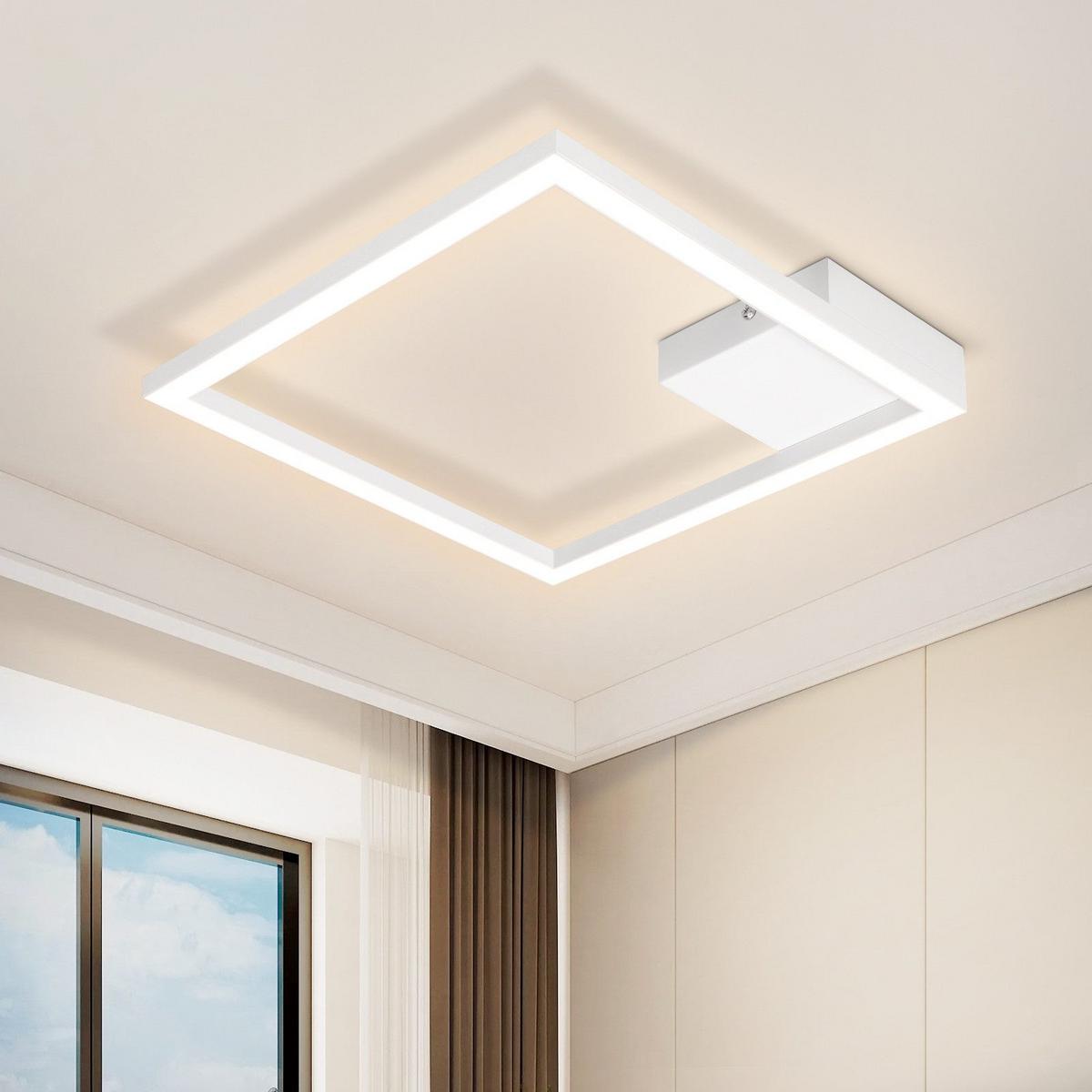 LED-DECKENLEUCHTE Franks 29.4/29.4/3.8 cm - Weiß, Metall (29.4/29.4/3.8cm) - Nettlife