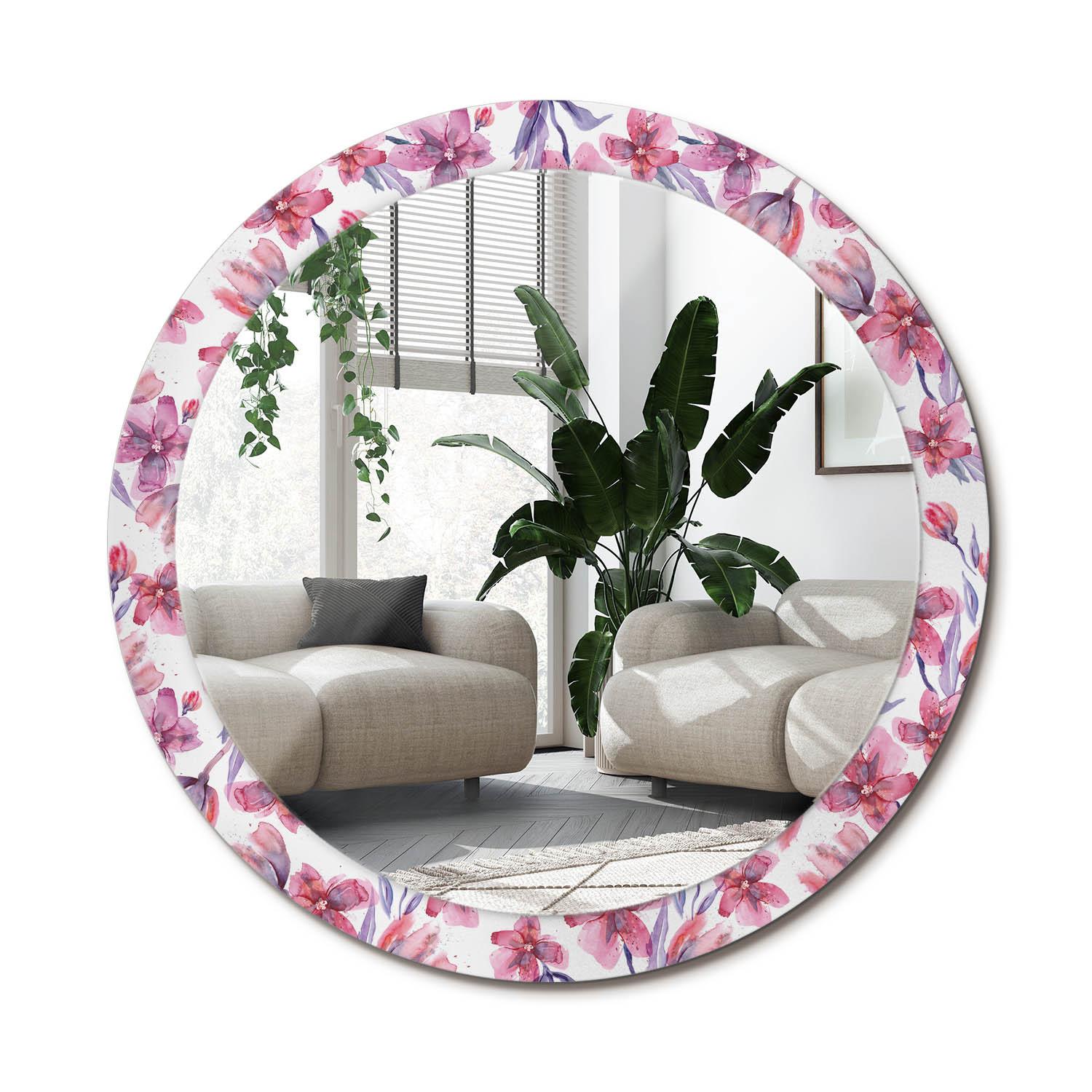 SPIEGEL Rund Ø 90 cm mit Aufdruck - Pink, Glas (90/90/0.4cm) - Wallfluent