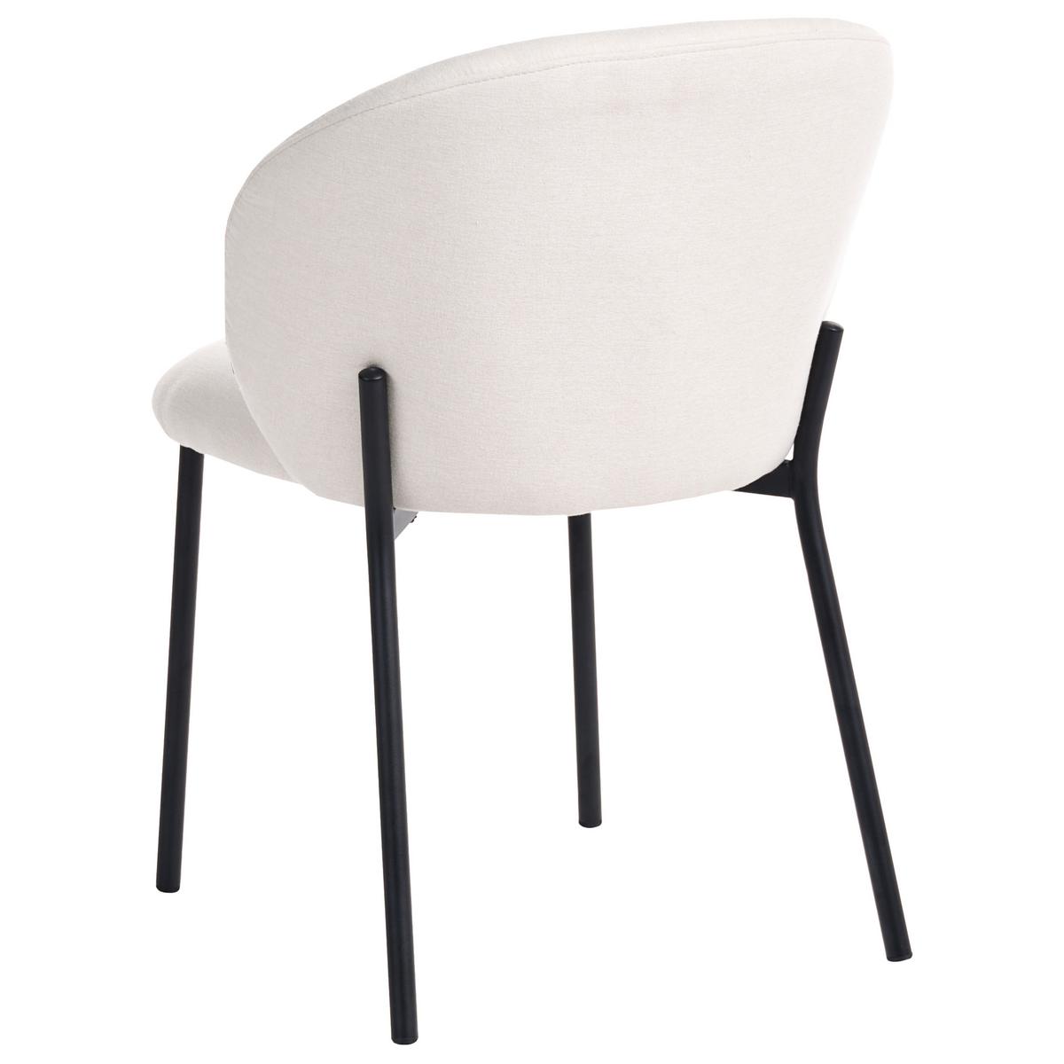 ESSZIMMERSTUHL 2er Set Stoff Hellbeige Mesa - Beige/Schwarz, Textil (55/80/59cm) - Beliani