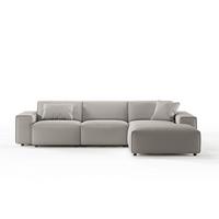 ECKSOFA RANI Steingrau Cord - Schwarz/Grau, Kunststoff/Textil (299/189cm) - KAWOLA