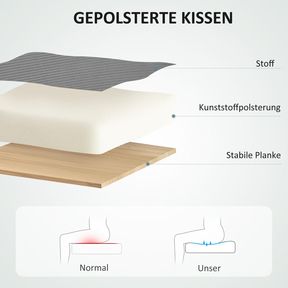 BÜROSTUHL Ergonomischer Schreibtischstuhl mit Armlehne, Fußring, Grau - Grau, Textil (57.5/121/61.5cm) - HOMCOM