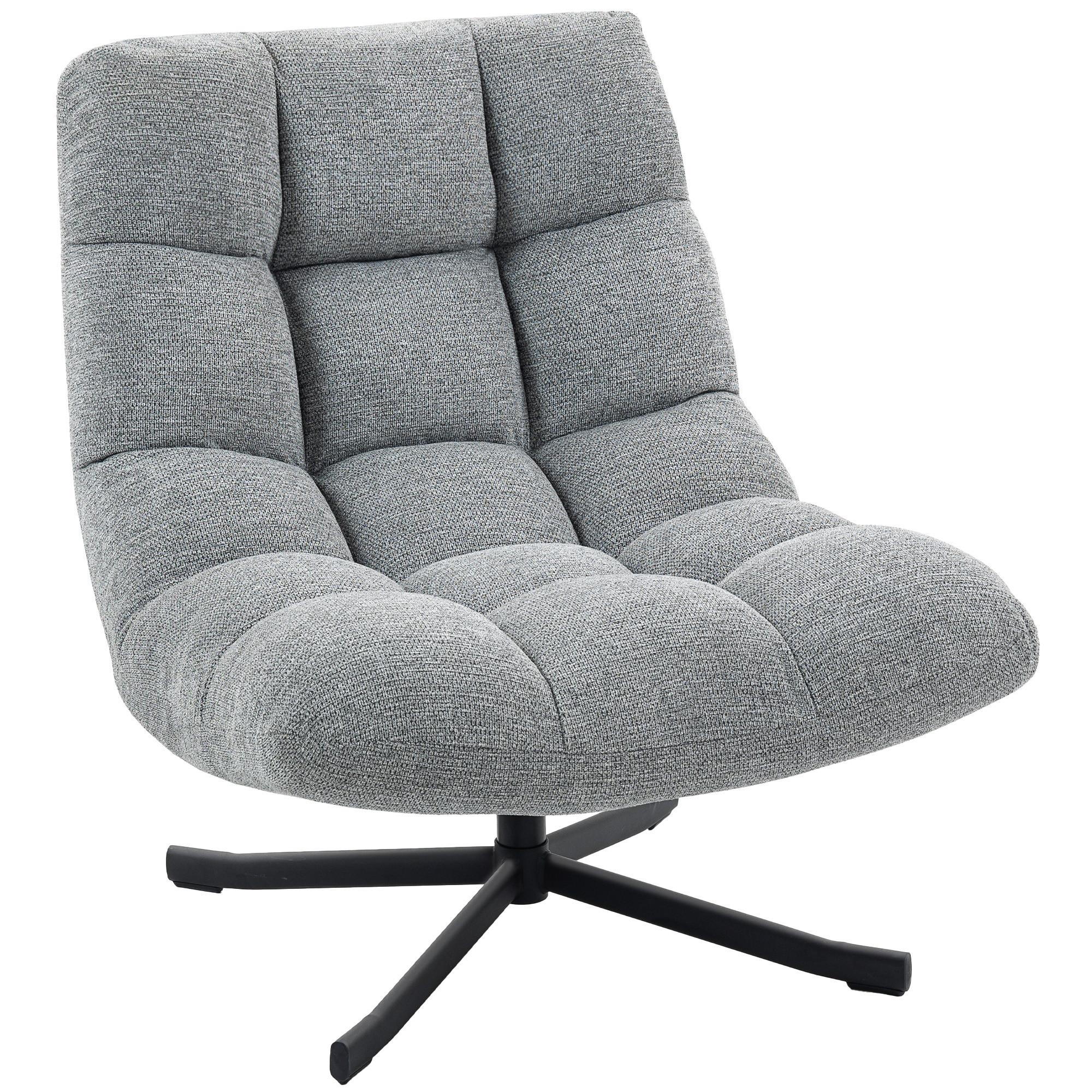 LOUNGESESSEL Chenille Stahl Grau - Grau, Textil/Metall (75/90/95cm) - HOMCOM