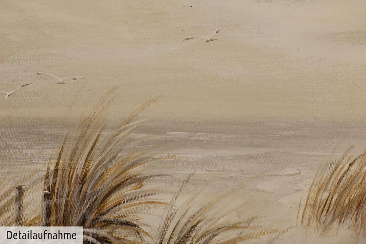 ACRYLBILD HANDGEMALT 90/60 cm - Beige, Holz/Textil (90/60cm) - KUNSTLOFT