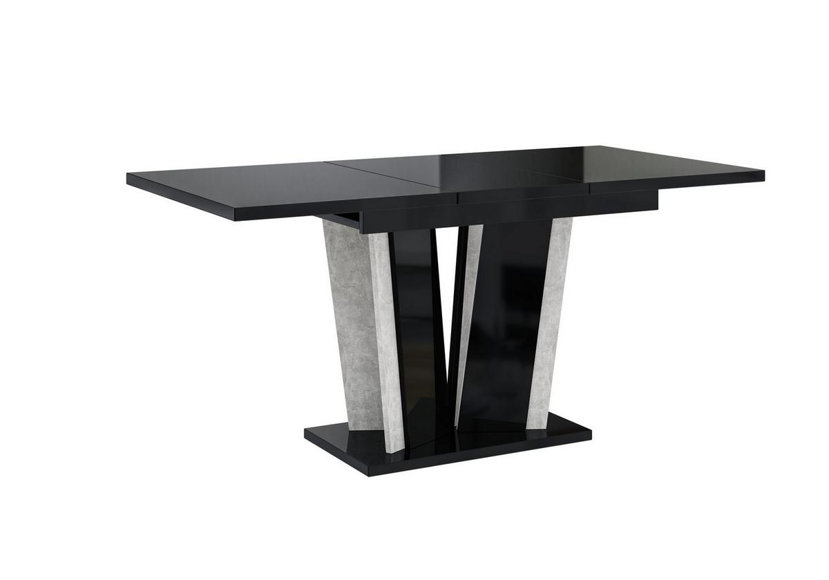ESSTISCH SAMAR Ausziehbar 120 - 160 / 80 x 76 cm - Schwarz Hochglanz/Schwarz, Holz (120/80/76cm) - MASSENO