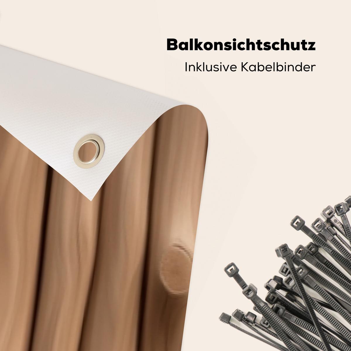 BALKON-SICHTSCHUTZ Holz - Stiel - Hellbraun Groß 500x85 cm - Ahornfarben, Kunststoff (500/85cm) - MuchoWow